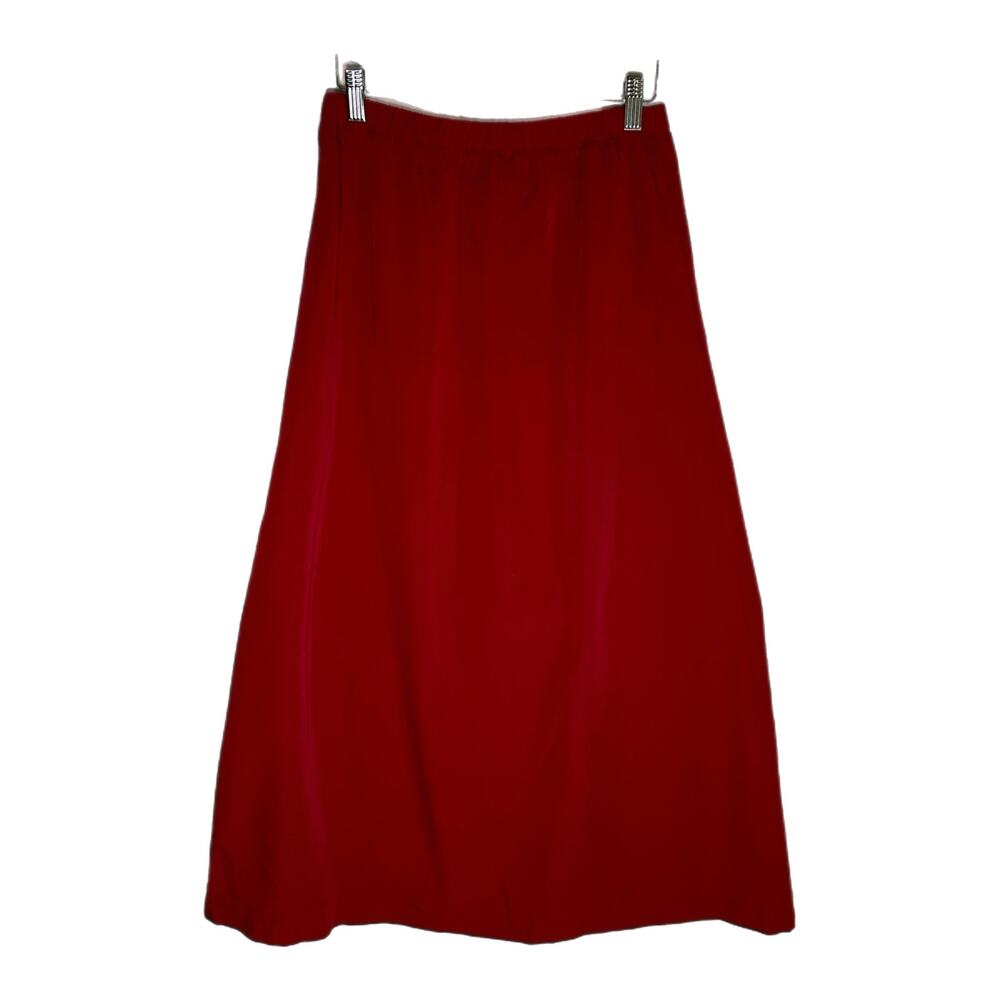 C22 Coldwater Creek Red Midi Skirt, Size Petite Small, Pre-owned